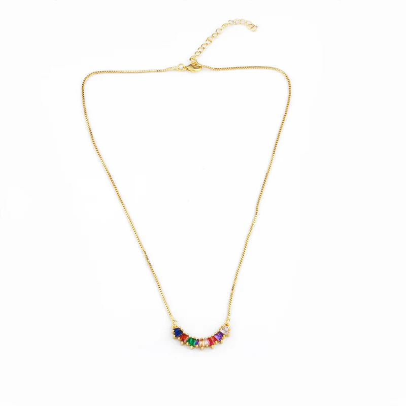 Женское Ожерелье с радужными бусинами OCESRIO ожерелье золотистого цвета