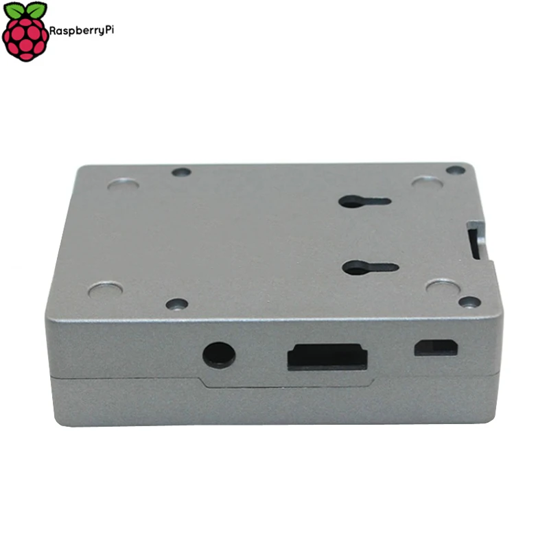 Блестящий алюминиевый чехол RPI 3 Модель B + Серебряный металлический корпус