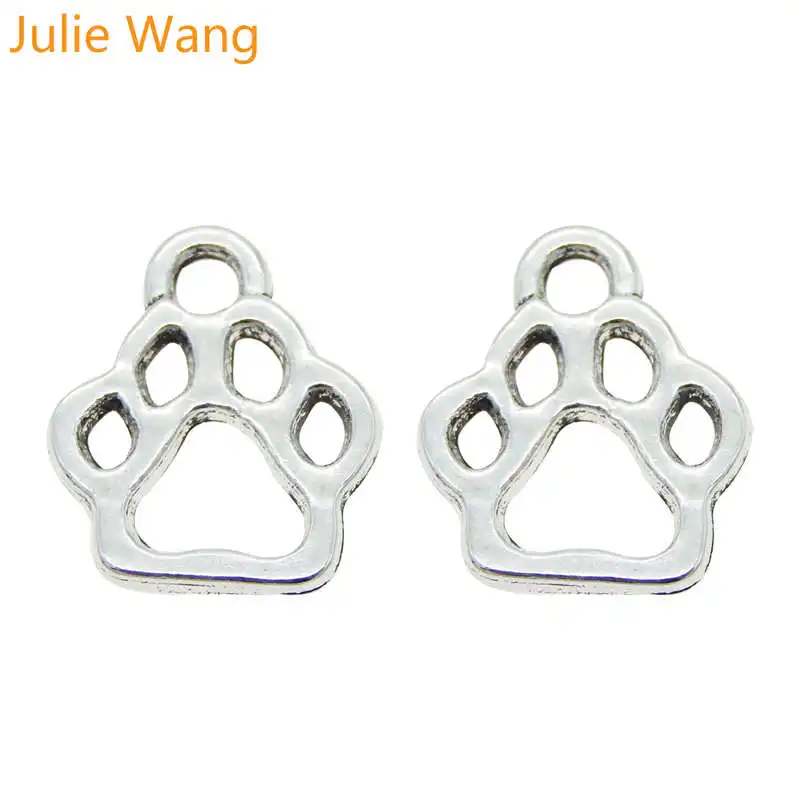 Julie Wang 30 шт. Подвески в виде лап животных античное посеребренное мини ювелирное