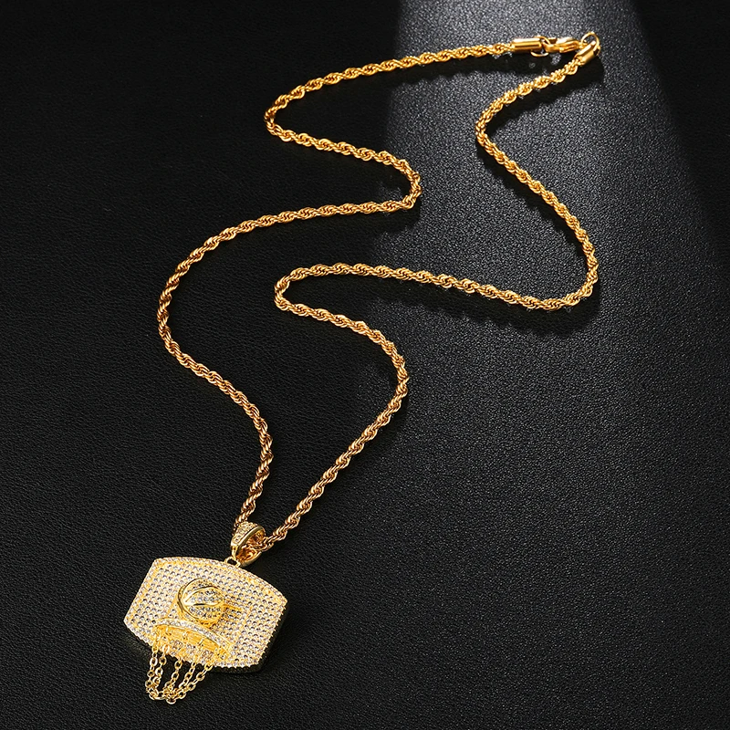 Хип хоп Полный AAA CZ инкрустированный камнями Bling Iced Out баскетбольные подвески из циркона и ожерелья для мужчин и женщин ювелирные изделия