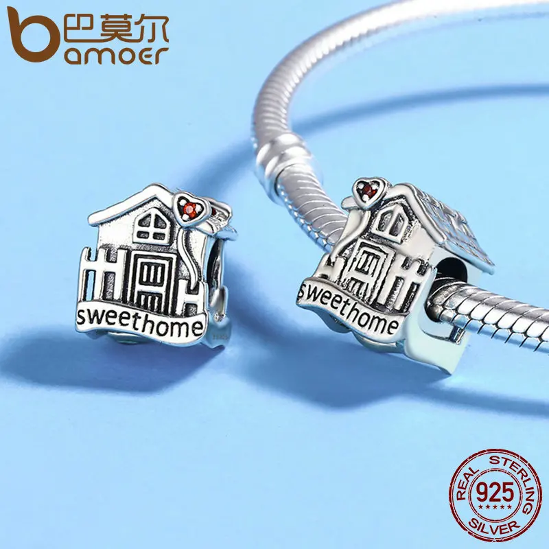 BAMOER модные новые оригинальные Серебро 925 пробы Sweet Home Лофт вилла талисманы fit Браслеты DIY ювелирные украшения SCC416