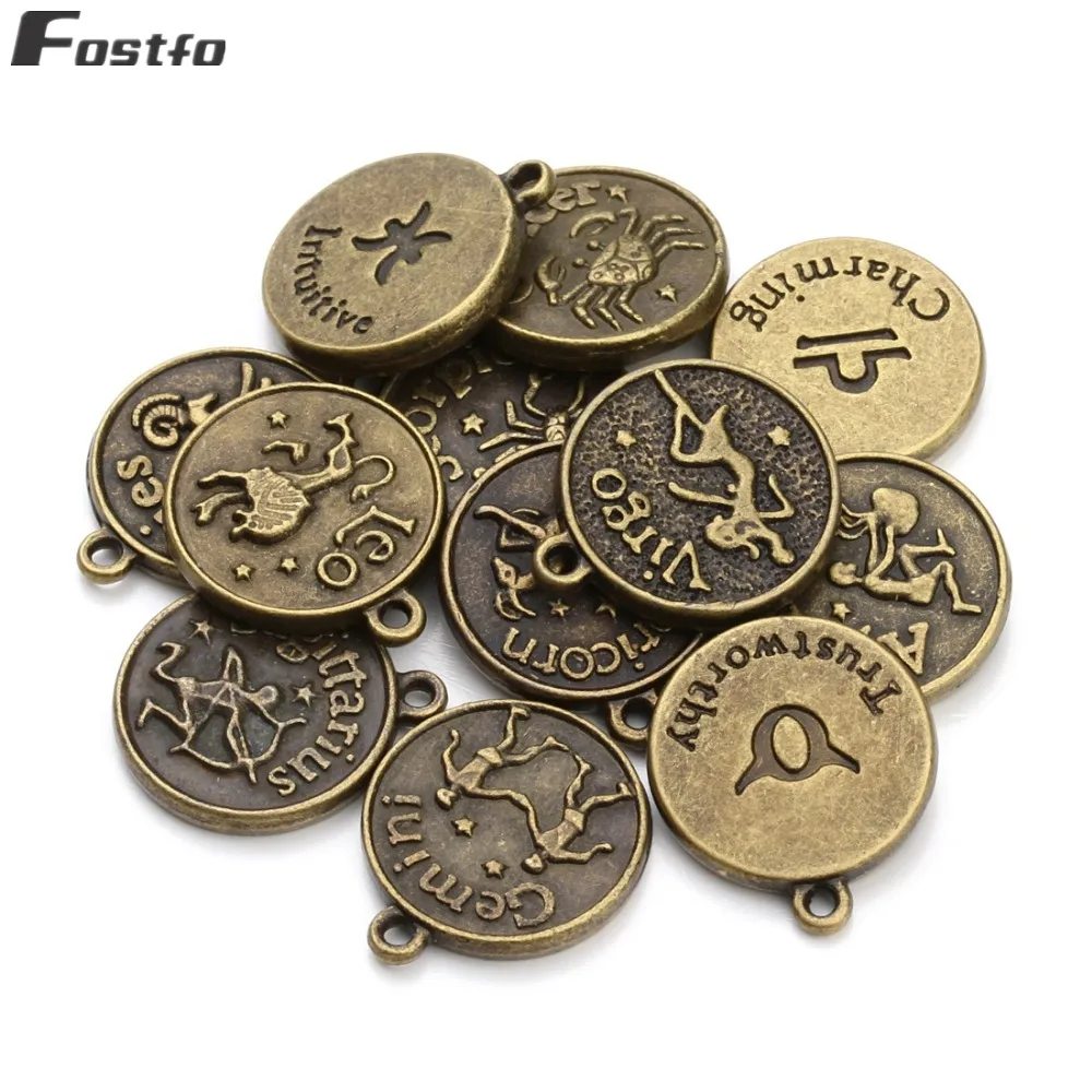 12 шт./лот ретро античная бронза Созвездие браслет ожерелье кулон DIY ювелирные