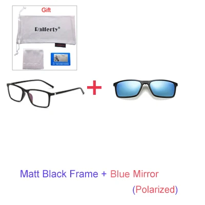 1 Frame Blue Clip Ralferty, очки с мультилипом, оправа, на застежке, магнитные солнцезащитные очки для мужчин и женщин, поляризационные солнцезащитные очки, квадратные солнцезащитные очки по рецепту, A8806 - Цвет линз: 1 Frame Blue Clip