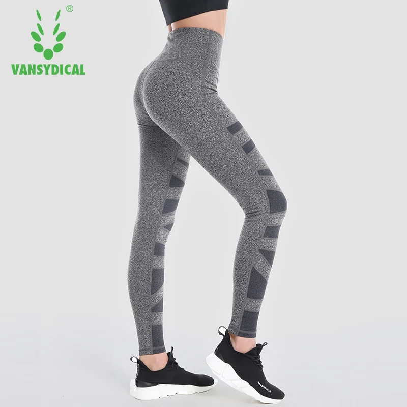 2019 Vansydical женские штаны для йоги фитнеса спортивные Леггинсы колготки тонкая