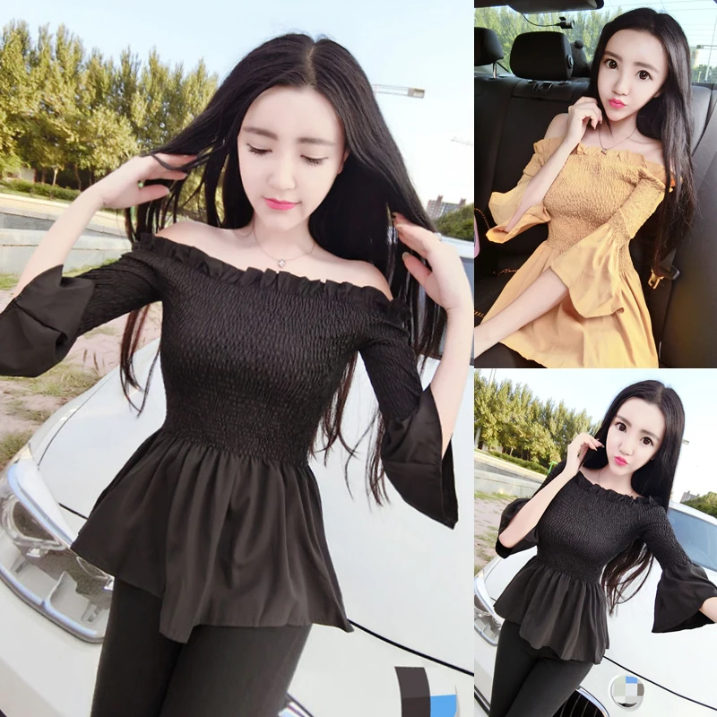 Блузка женская желтая черная с рукавом фонариком|blouse off|off shoulder blouseshoulder blouse |