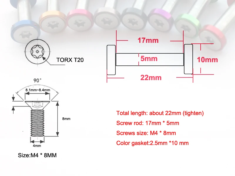 10pcs/bag 0.87&quotx0.2&quot(22mm x 5mm) stainless steel Knife Handle hex Screws Suitable for 5mm hole No512 | Обустройство дома