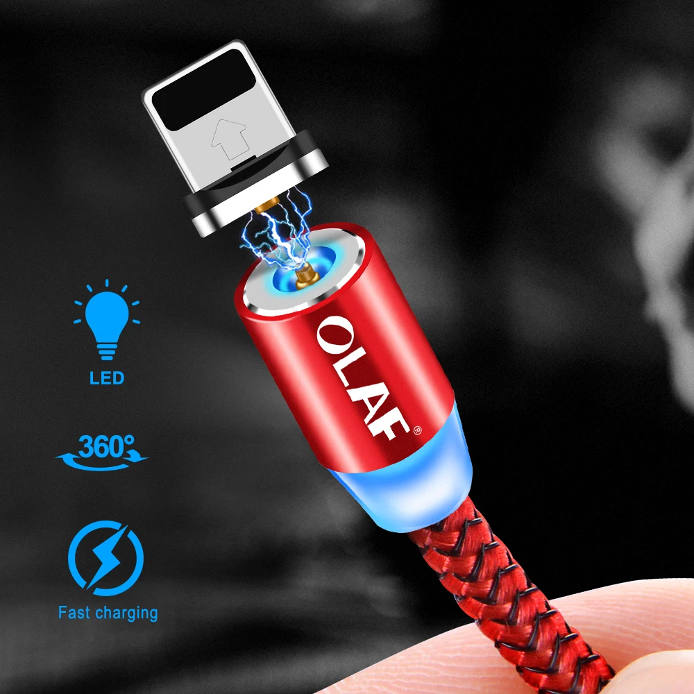 OLAF 1 м 2 кабель для быстрой зарядки светодиодный Micro USB Type C Xiaomi Samsung мобильный