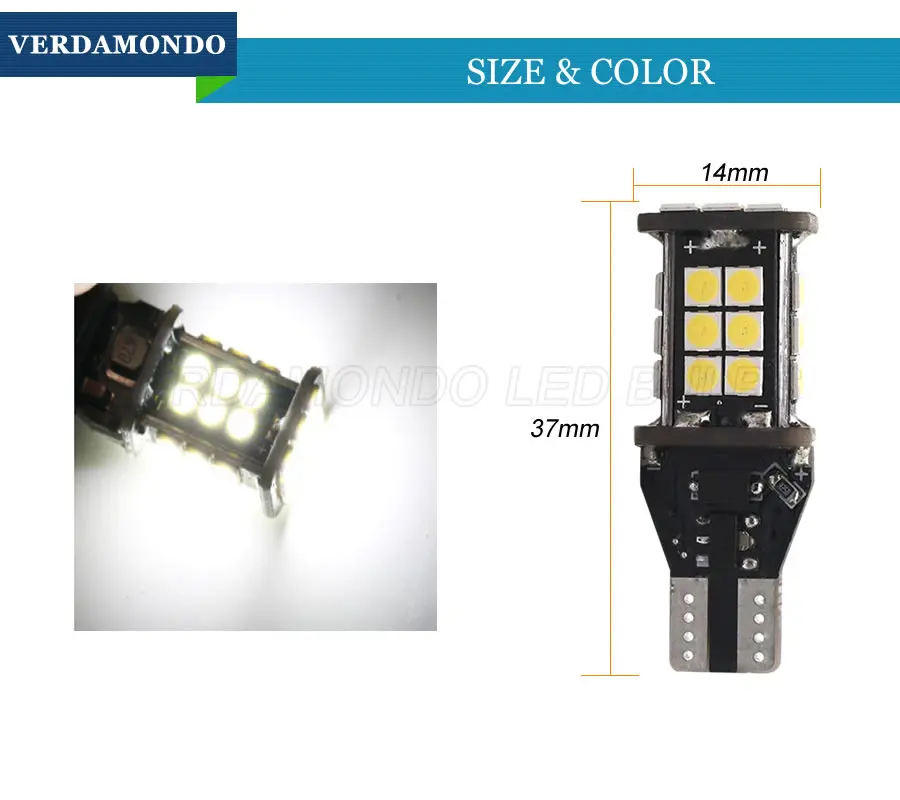 T15 921 912 W16W WY16W 24 SMD 3030 светодиодный CANBUS безотказная Автомобильная Тормозная лампа автомобильный резервный обратный светильник индикатор направления лампы Белый