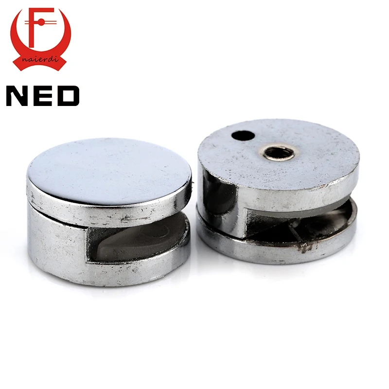 Круглые зеркальные стеклянные зажимы оцинкованные полки из сплава с поддержкой