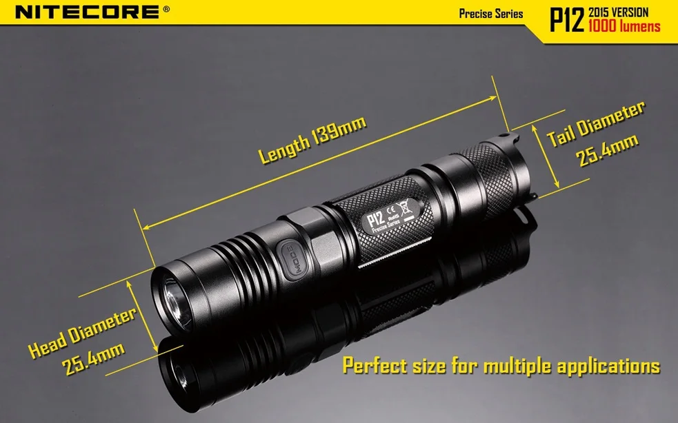 NITECORE P12 Тактический светильник-вспышка CREE XM-L2 U2 Led Макс 1000 люмен дальность луча 232 м наружный светильник поисково-спасательный фонарь