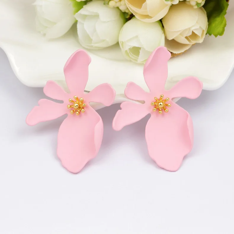 Модные серьги с большим цветком 2019 новый дизайн элегантные летние пляжные