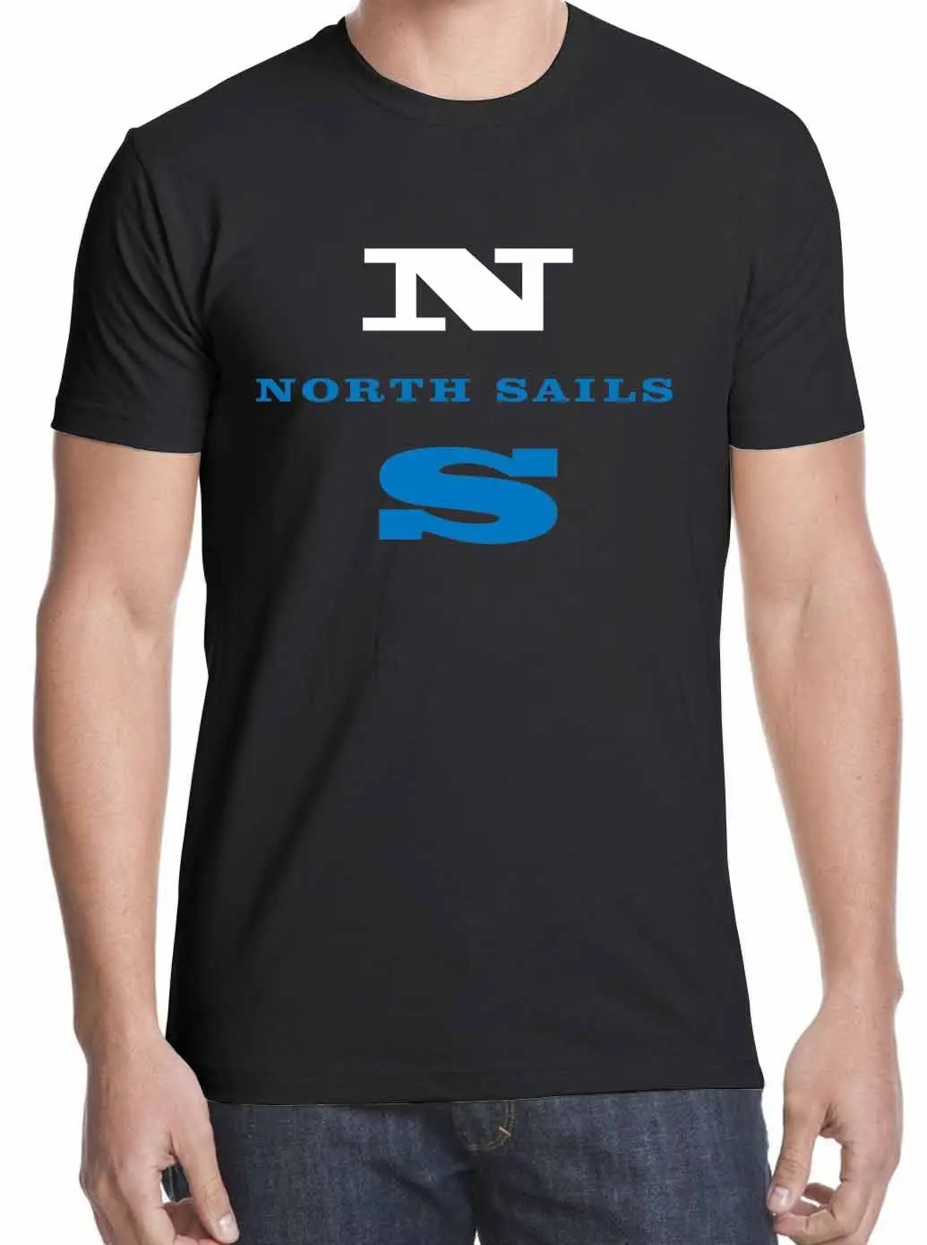 New Retno vintage North Sails Black Size S-2XL T-Shirt free shipping100% cotton casual short sleeve men T shirt | Мужская одежда