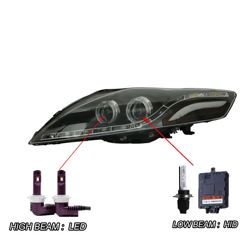 Автомобильный Стильный чехол на голову для Ford Mondeo 2007-2012 фара для fusion фары DRL вариант ангельские глазки Биксеноновые линзы ближнего света - Цвет: HID