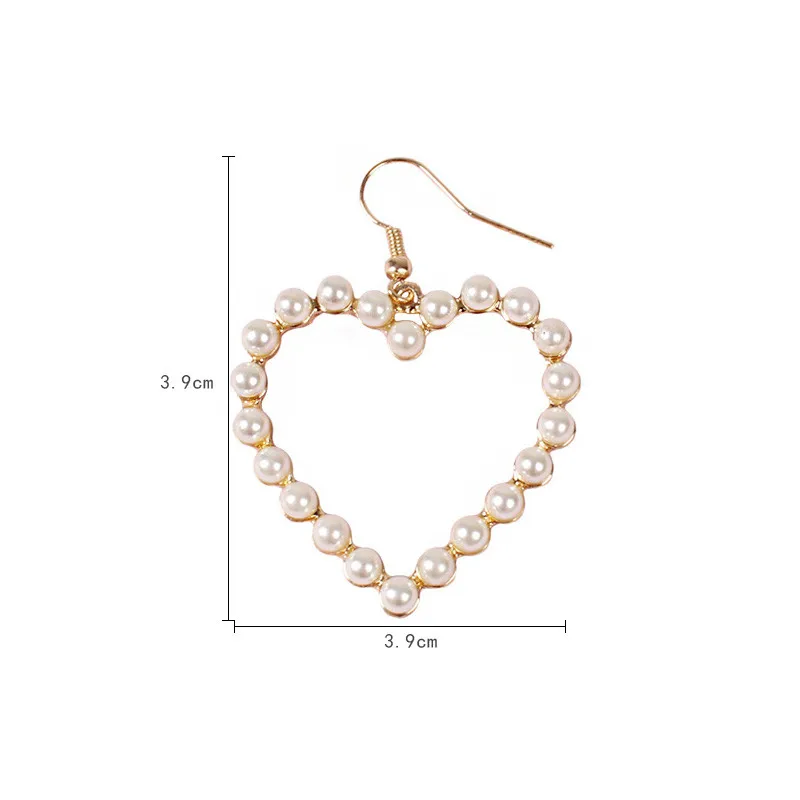 free shipping fashion women New Jewelry wholesale Pearl hollow peach heart earrings for | Украшения и аксессуары