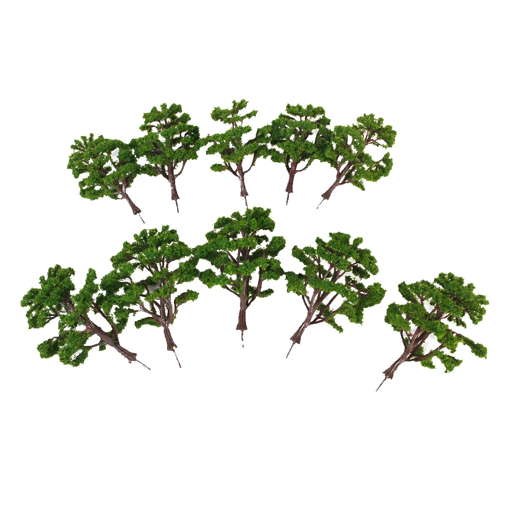 10 шт. зеленая модель деревьев поезд железнодорожный Парк улица Wargame Diorama