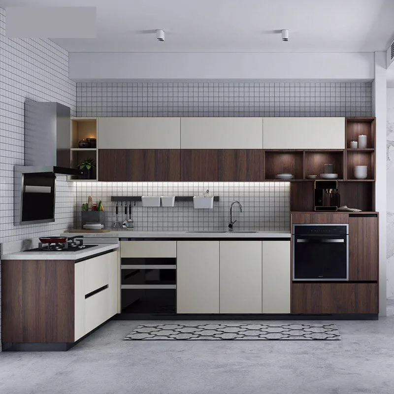 Небольшой кухонный комбайн L выполненный на заказ современный деревянный