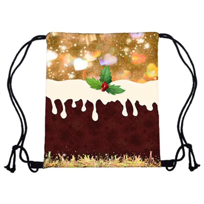 Рождество тема Drawstring сумка контракт мода хранения Оксфорд цифровой для женщин
