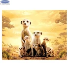 Алмазная вышивка 3D сделай сам, вышивка крестиком из страз семейство мерикатов, полная фотография