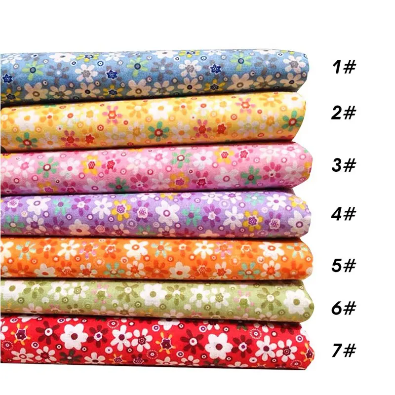 7PCs N 6/7/8 шт. 25x25 см, хлопковая ткань для вышивки швейная детская одежда куклы Сделай Сам Лоскутная Ткань С Цветочным Рисунком Ткани, цветные ткани ремесла - Цвет: 7PCs N