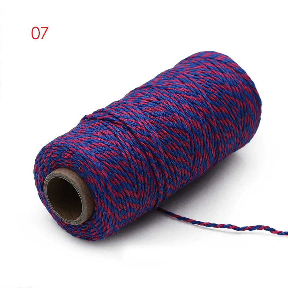 7 100 м/рулон 2ply Bakers Шпагат Веревка хлопок шнуры веревка для Рождественский подарок ручной работы упаковка DIY ремесленные проекты домашний декор - Цвет: 7
