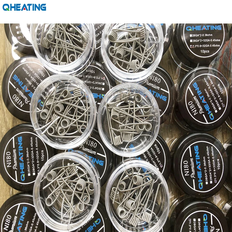 Qheating 10 шт./лот Предварительно Построенная катушка NI80 Premade Alien витая DIY Heating Clapton