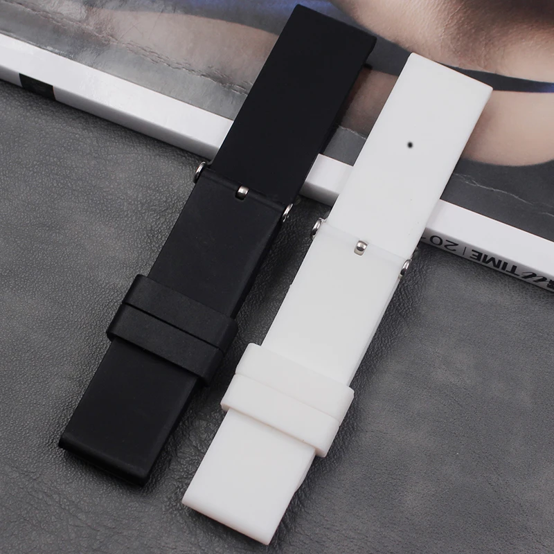 Аксессуары для часов мужской силиконовый ремешок 22 мм Пряжка с язычком Мягкий