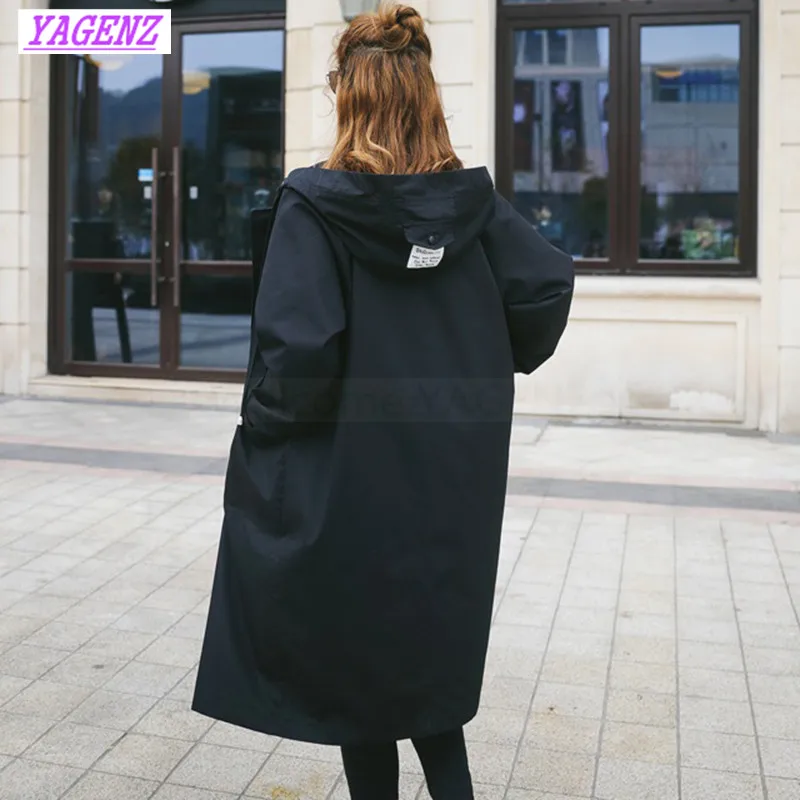 Женская ветровка размера плюс 3XL на осень и зиму модный Свободный Длинный Тренч
