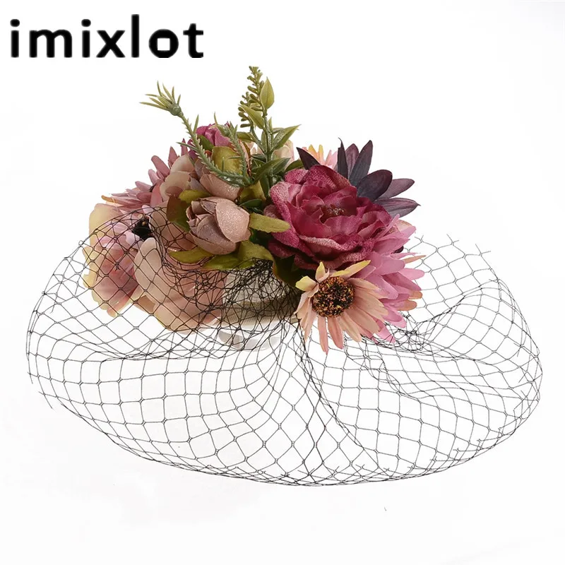 В стиле ретро Шляпка невесты для свадьбы или торжественного случая Головные