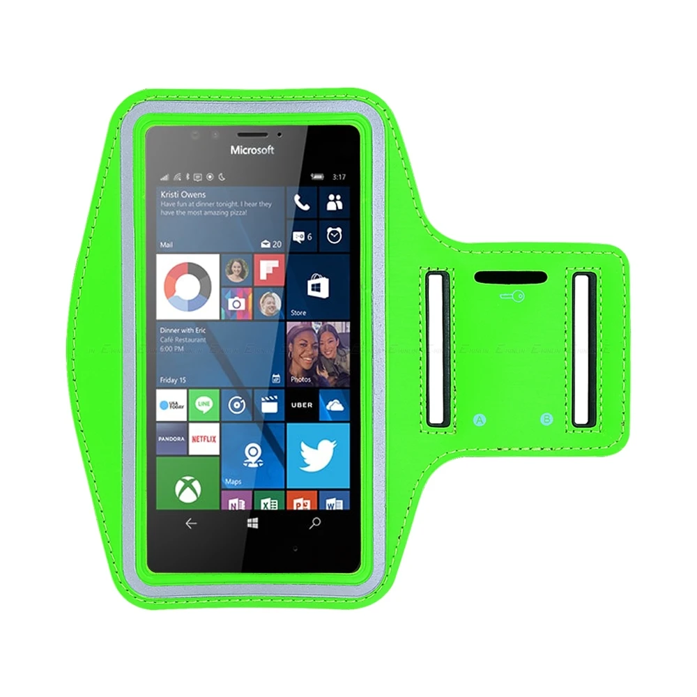 Зеленый Спорт, бег, тренажерный зал повязку для Nokia microsoft Lumia 950 650 640 550 540 535 532 435 430 XL X X2 держатель телефона чехол Крышка - Цвет: Зеленый