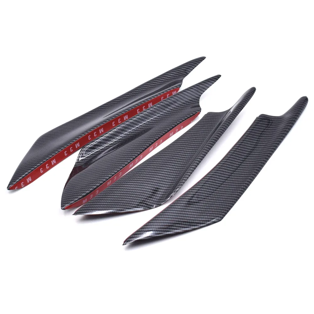 4 шт./компл. спойлер для кузова автомобиля Carbon Look Canards Valence Chin передний бампер губ