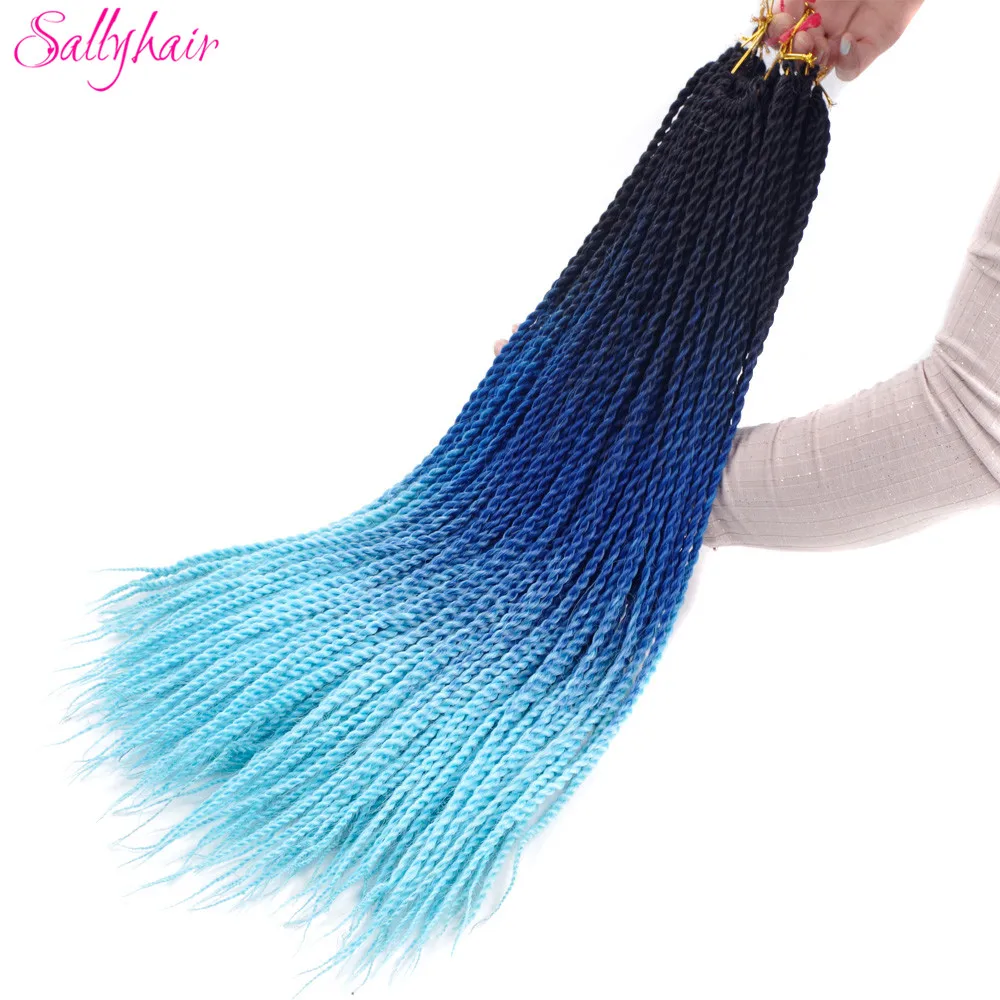 Sallyhair, 20 прядей, сенегалы, закрученные, вязанные, плетенные волосы для наращивания, высокая температура, синтетические, вязанные, Омбре, плетенные волосы