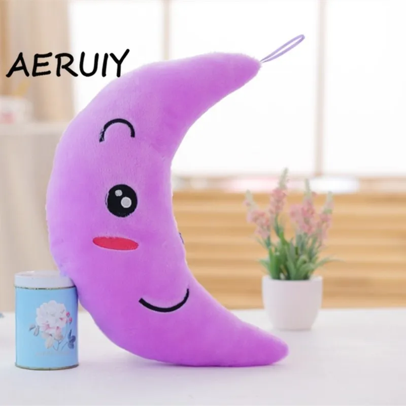 35*15 см красочные светильник Луна мягкая плюшевая игрушка Творческий Подушка smilling