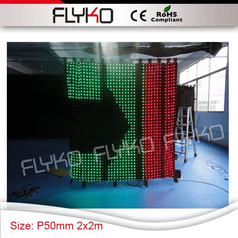 Внутренний мягкий прозрачный P5 светодиодный фон для ночного клуба 7ft x занавески