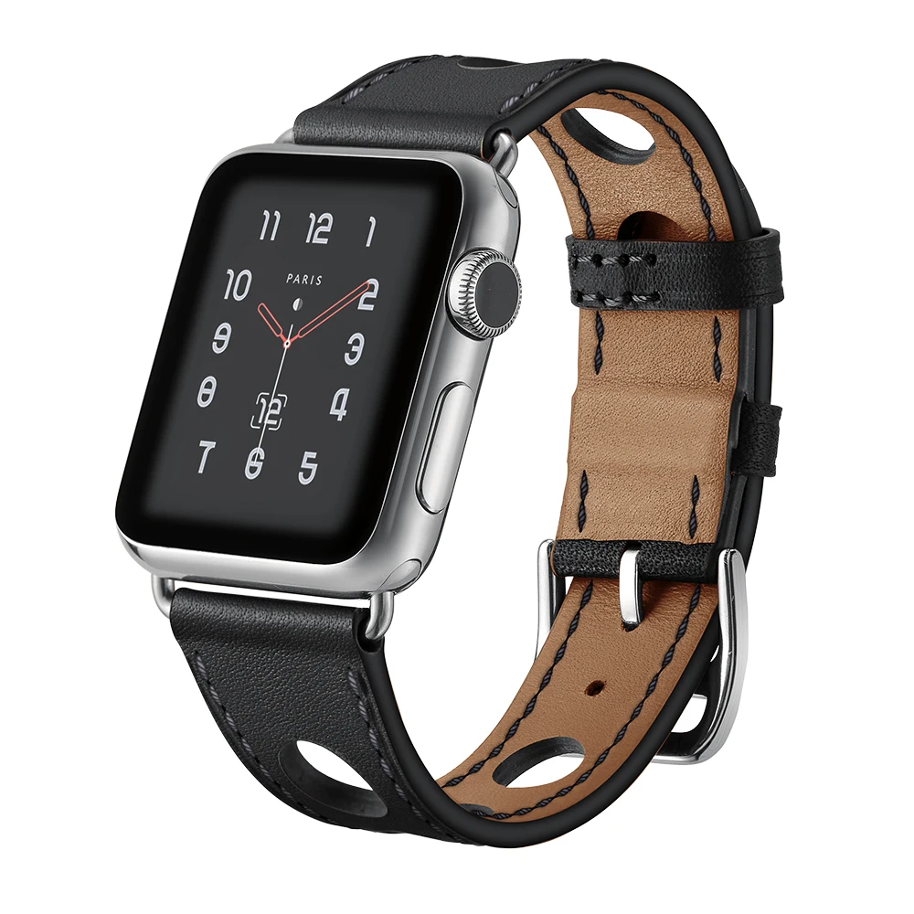 LEONIDAS натуральная кожа одиночный тур для Apple Watch ремешок Rallye полосы 42 мм|single tour|strap