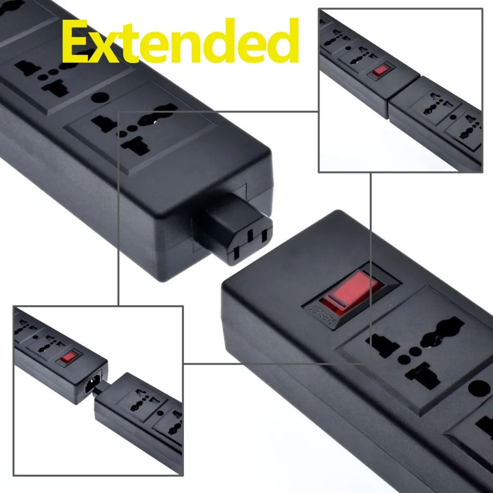 

4 ways Power Strip Overload Protector,PDU Strip with safety Shutter,Universal Power board extend with IEC320 C13 Outlet,Holder