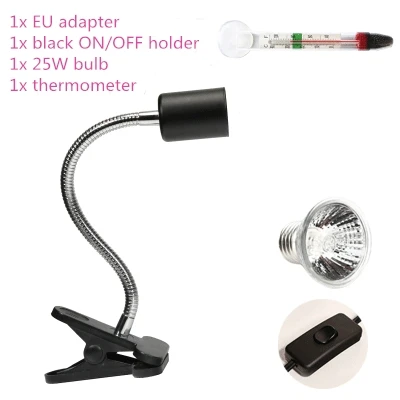25w black lamp 25 Вт UVA& uvb регулировка температуры лампы черепаха рептилия тепловой задний светильник для домашних животных черепаха кальций солярий аквариум место обитания светильник ing - Цвет: 25w black lamp