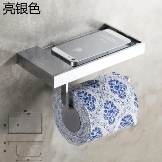 New Arrival Toilet Paper Holder With Phone Shelf Roll Rack Hooks Wall Mounted Copper 4 color | Обустройство дома