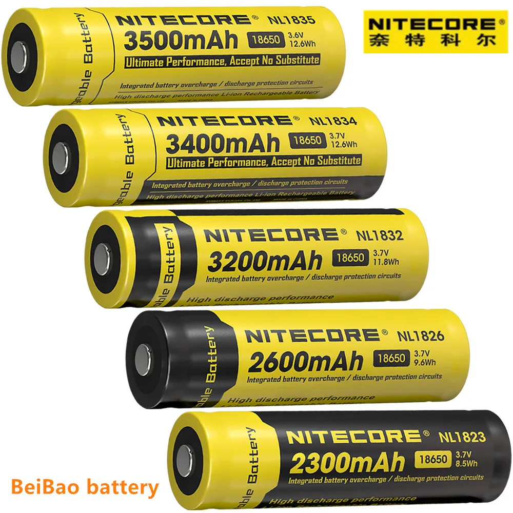 Литий ионный аккумулятор NITECORE NL1823/NL1826/NL1835 3 7 в для фонариков типа