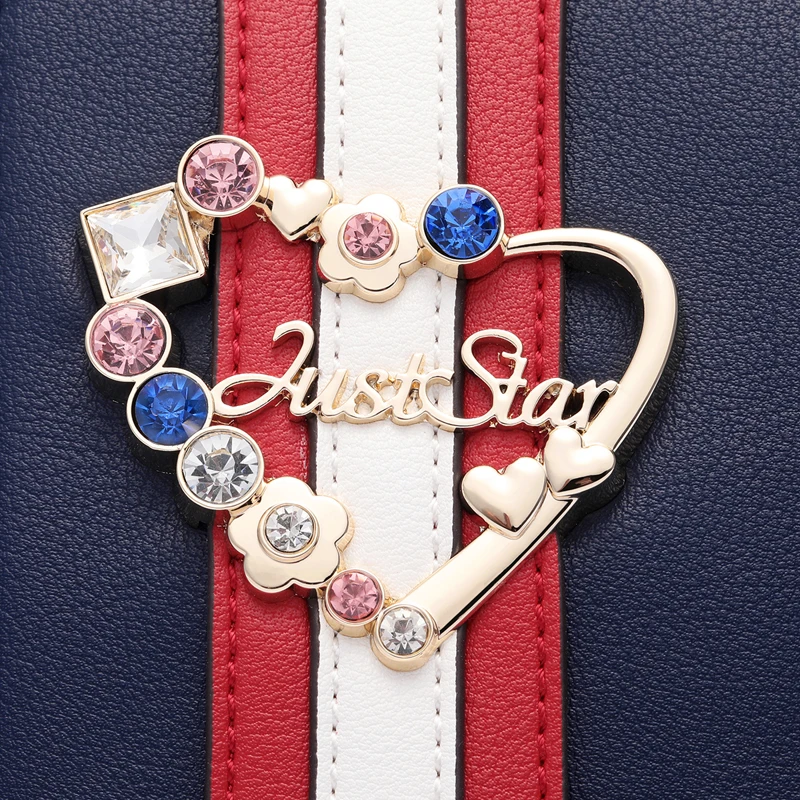 JUST STAR, женские кожаные сумки-мессенджеры, Дамская мода, любовь, полосы, на плечо, кошелек, женский, со вставками, с клапаном, весенние сумки через плечо