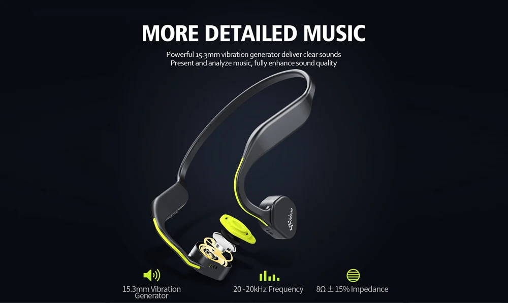 Vidonn F1 беспроводной костной проводимости HiFi Bluetooth наушники с микрофоном шумоподавления водонепроницаемый Бег Спорт шейный браслет наушники