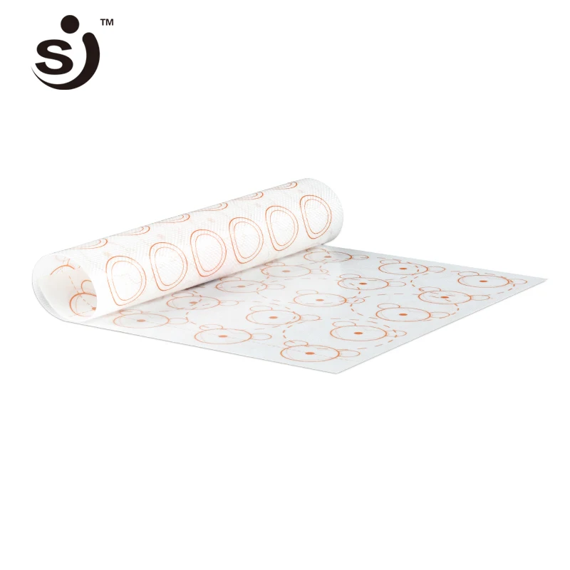 SJ бренд Коврик для выпечки с разлиновкой белый мультфильмы 29.5*42см Антипригарный