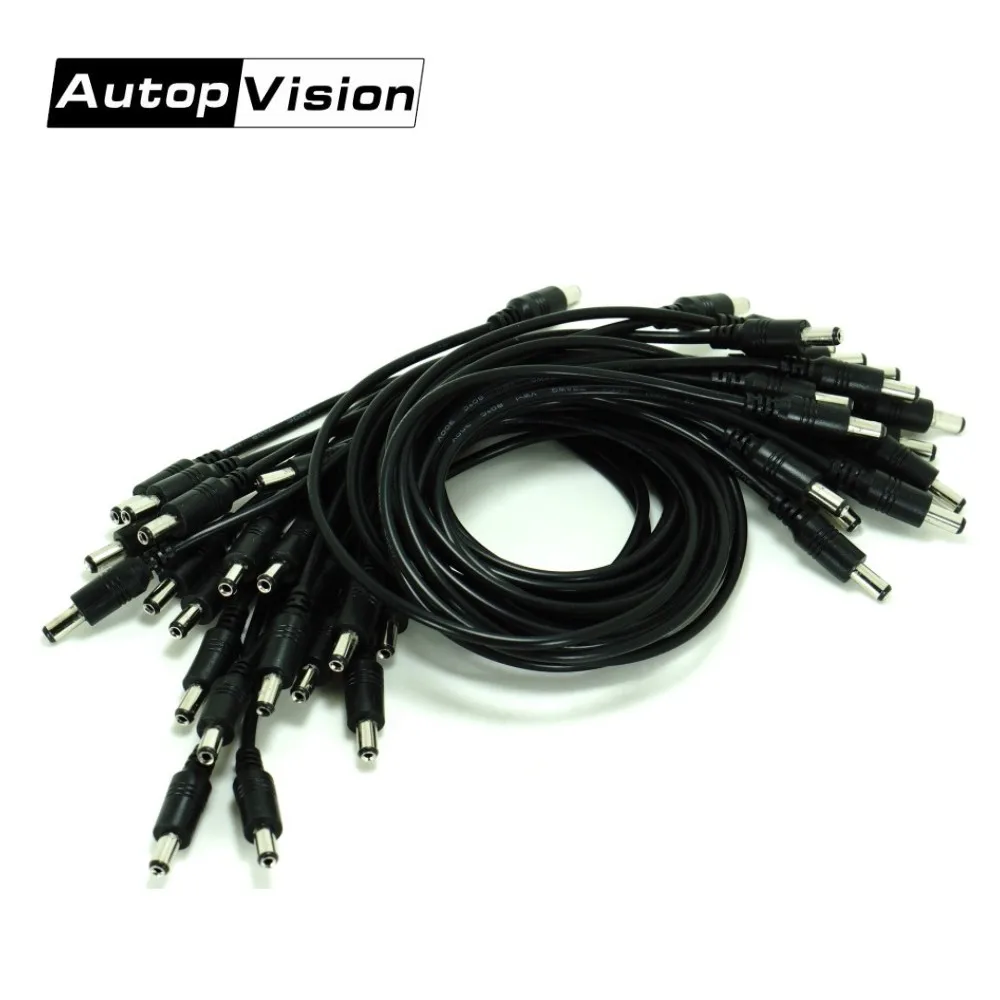 Wholesale 100pcs/lot 5.5 x 2.1mm DC Jack Male to Male Plug Cable Adapter 50cm DC Power Cord Extension Cable Connector