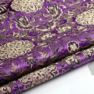 purple Элегантная парчовая ткань с цветущими пионами и цветочным узором, жаккардовая одежда, костюм из лоскутов, ткань для обивки штор, мебель - Цвет: purple