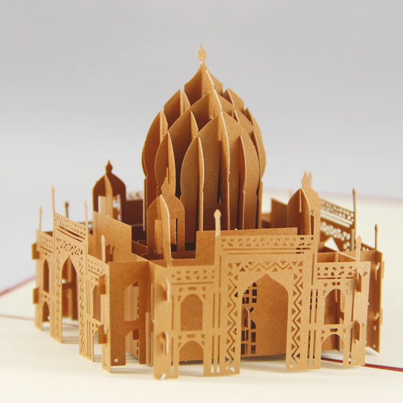 3 шт./лот) бизнес на заказ доступны винтажные индийские Taj Mahal 3D всплывающие поздравительные открытки 3D сувенир на день рождения Подарочные карты C3028