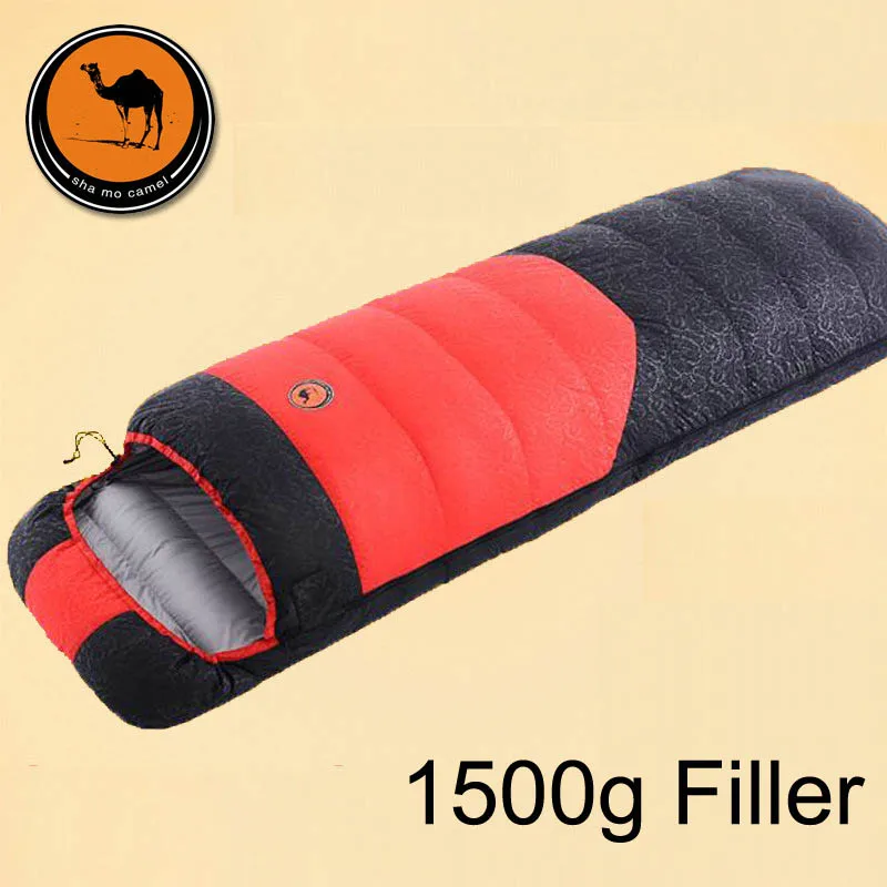 Sam Camel, удобный спальный мешок для путешествий, CM107-4, 1500 г, белый утиный пух,, спальный мешок с бесплатной подушкой - Цвет: 1500g