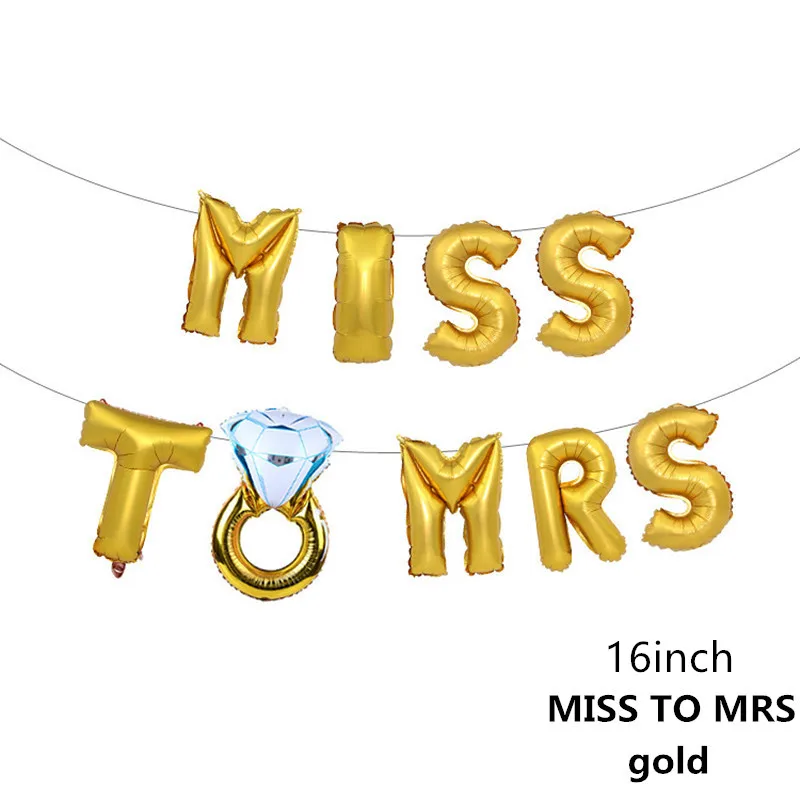 Gold MTM Розовое золото буквы "Bride to be" шар Mr Mrs Свадебные украшения кольцо с бриллиантом для воздушных шаров, девичник принадлежности для вечеринки-девичника - Цвет: Gold MTM