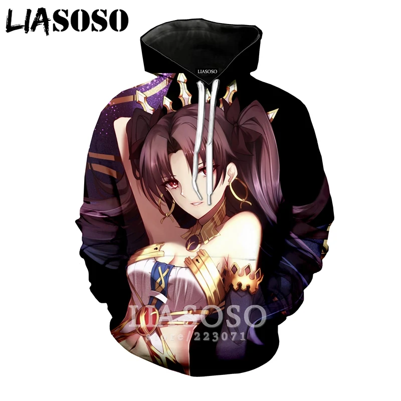 LIASOSO/Новая зимняя толстовка с 3D принтом для мужчин и женщин, аниме, Fate Grand Order, толстовка унисекс с длинными рукавами, милый Повседневный пуловер, A127-28 - Цвет: 1