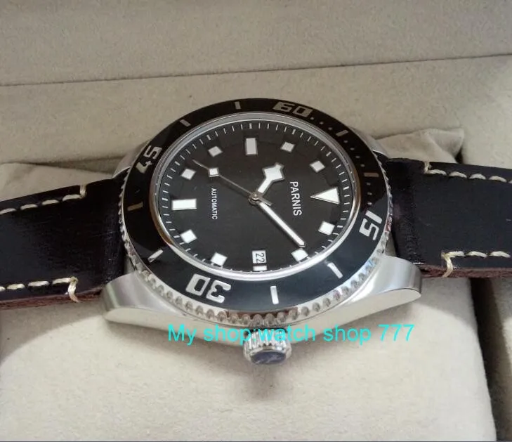 43mm Parnis Sapphire Crystal 21 jewels Automatic Self-Wind Movement Mechanical watches 5Bar Luminous Men's 415o | Наручные часы