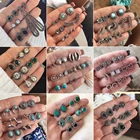 Серьги-гвоздики женские, с фианитом, опалом, 4 парыкомпл., с кристаллами в богемном стиле