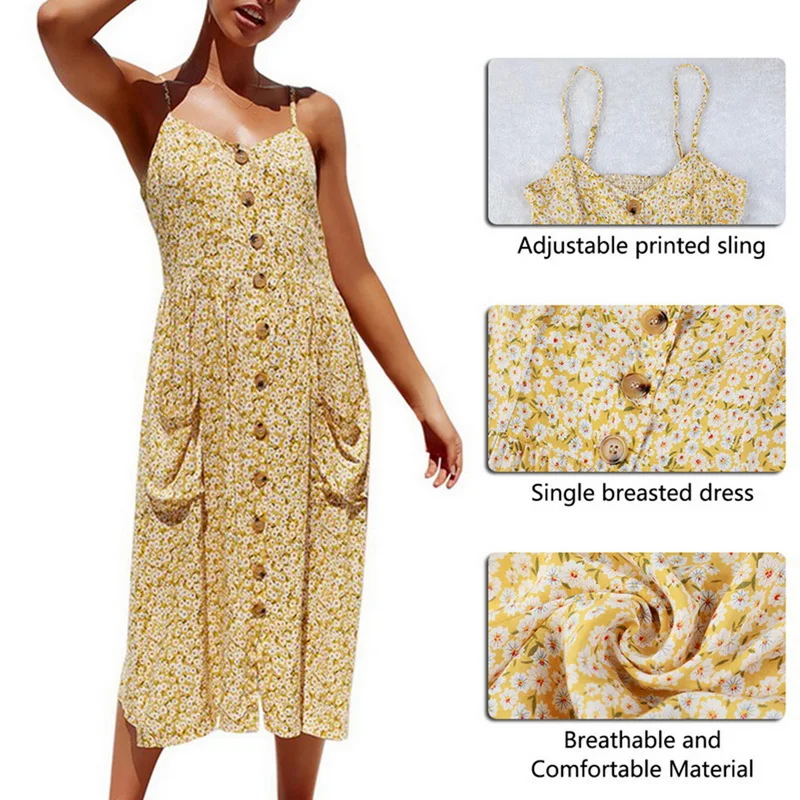 Женское летнее платье 2019 сексуальное богемное Цветочная Туника пляжное сарафан